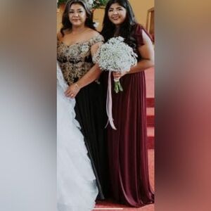 Wine bridesmaid dress